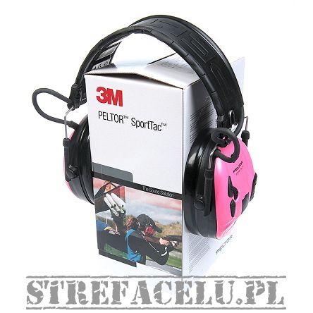 Słuchawki 3M Peltor SportTac pink-green - aktywny ochronnik słuchu róż.-zielony