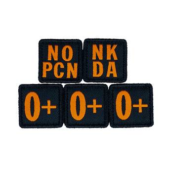 Set of 0+ Patches, Manufacturer : 5.11, Model : Blood Type Patch Kit 0 Positive, Color : Multi