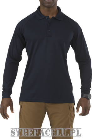 Men's Polo, Manufacturer : 5.11, Model : Performance Long Sleeve Polo, Color : Dark Navy