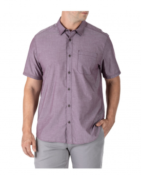 Men's Shirt, Manufacturer : 5.11, Model : Carson Short Sleeve Shirt, Color : Fig Heather