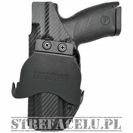 OWB Holster, Compatibility : CZ P-10F, Manufacturer : Concealment Express, Material : Kydex, For Persons : Right Handed, Finish : Carbon
