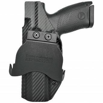 OWB Holster, Compatibility : CZ P-10F, Manufacturer : Concealment Express, Material : Kydex, For Persons : Right Handed, Finish : Carbon