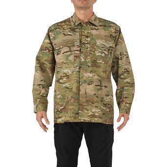 Men's Shirt, Manufacturer : 5.11, Model : Multicam Tdu Long Sleeve Shirt, Camouflage : MultiCam