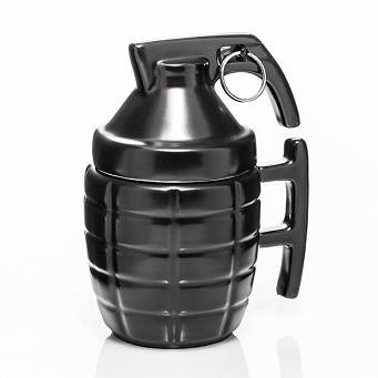 Black granate mug with cotter pin and lid