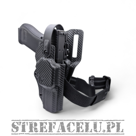 Kabura zewnętrzna prawa Level 2 Mid Rise do Glock 17, kydex, kolor: Carbon