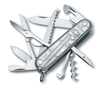 Victorinox Huntsman, Medium Pocket Knife For Hunting - Transparent SilverTech