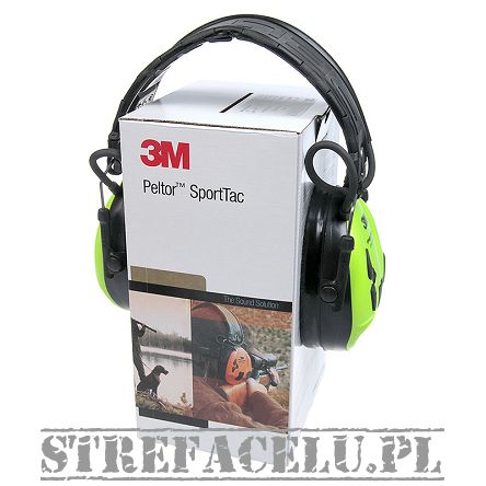 Słuchawki 3M Peltor SportTac yellow-green - aktywny ochronnik słuchu żółto-ziel.