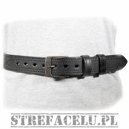 Leather belt, rigid to carry a weapon - black size L (105cm)
