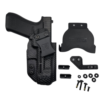 IWB/OWB Glock Holster, Manufacturer : Concealment Express (Rounded Gear), Model : Druid Glock MOS, Color : Carbon