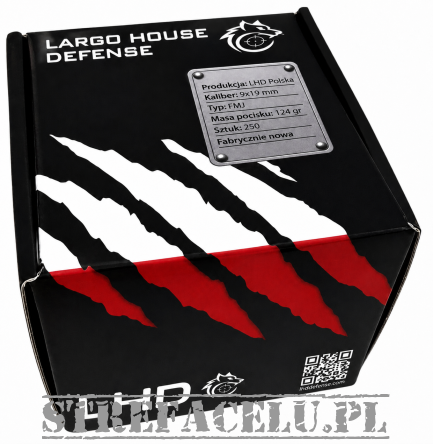 Amunicja Largo House Defense (LHD) FMJ 8g/124gr - (opak. 250 szt.) // 9x19