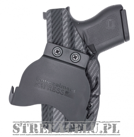 OWB Holster, Compatibility : Glock 43/43X MOS, Manufacturer : Concealment Express, Material : Kydex, For Persons : Right Handed, Finish : Carbon