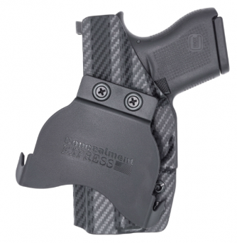 OWB Holster, Compatibility : Glock 43/43X MOS, Manufacturer : Concealment Express, Material : Kydex, For Persons : Right Handed, Finish : Carbon