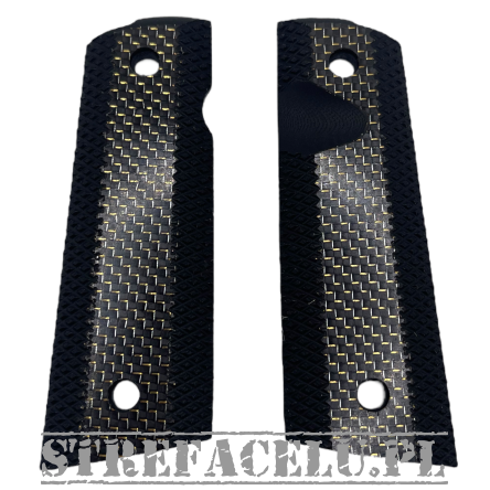Bul Armory Grip for 1911 FS Real Carbon Gold Inlay Magwell cut