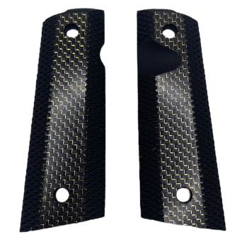 Bul Armory Grip for 1911 FS Real Carbon Gold Inlay Magwell cut