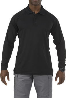 Men's Polo, Manufacturer : 5.11, Model : Performance Long Sleeve Polo, Color : Black
