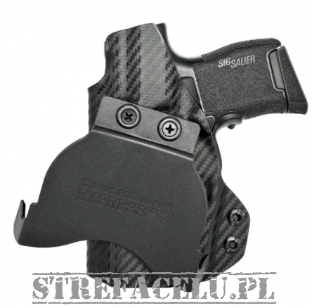 OWB Holster, Compatibility : Sig Sauer P365 with Lima, Manufacturer : Concealment Express, Material : Kydex, For Persons : Right Handed, Finish : Carbon