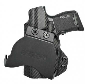 OWB Holster, Compatibility : Sig Sauer P365 with Lima, Manufacturer : Concealment Express, Material : Kydex, For Persons : Right Handed, Finish : Carbon