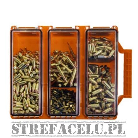 Three Compartment Ammunition Box, Manufacturer : Berrys Mfg, Color : Orange + Clear, Compatibility : Multicaliber