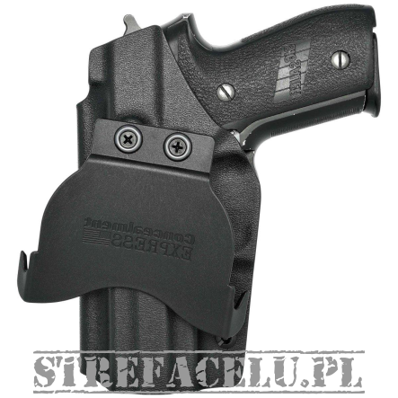 OWB Holster, Compatibility : Sig Sauer P229 with rail, Manufacturer : Concealment Express, Material : Kydex, For Persons : Right Handed, Color : Black