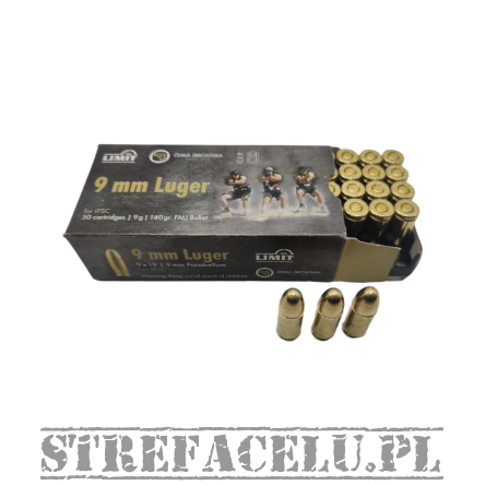 Nabój kulowy FMJ LZ  LIMIT IPSC 9g/140gr// 9 PARA