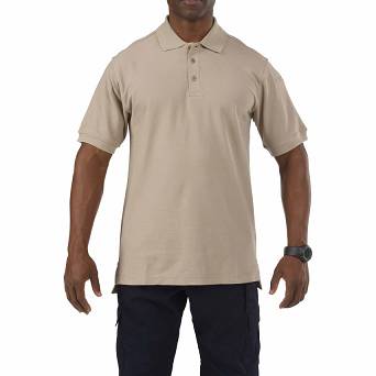 Men's Polo, Manufacturer : 5.11, Model : Utility Short Sleeve Polo, Color : Silver Tan