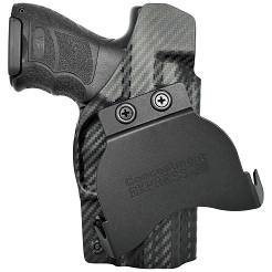 OWB Holster, Compatibility : H&K VP9SK, Manufacturer : Concealment Express, Material : Kydex, For Persons : Left Handed, Finish : Carbon