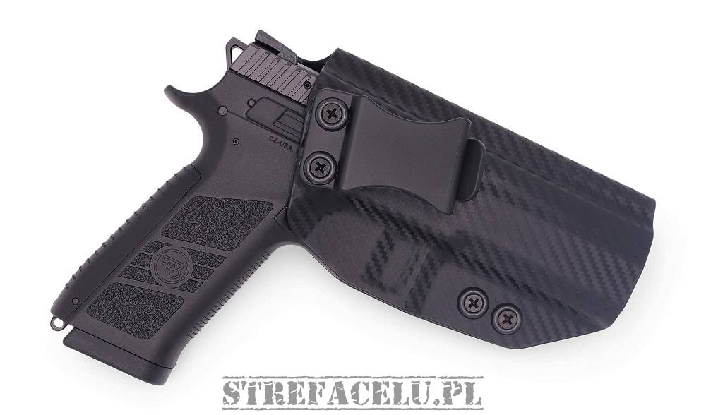 IWB Holster, Compatibility : CZ P-09, Manufacturer : Concealment Express,  Material : Kydex, For Persons : Right Handed, Finish : Carbon TargetZone