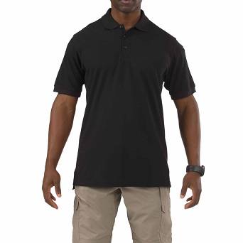 Men's Polo, Manufacturer : 5.11, Model : Utility Short Sleeve Polo, Color : Black