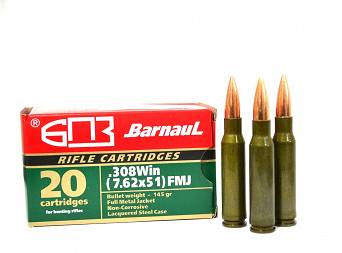 Cartridges, Manufacturer : Barnaul, Caliber : 7.62×51 / .308 WIN