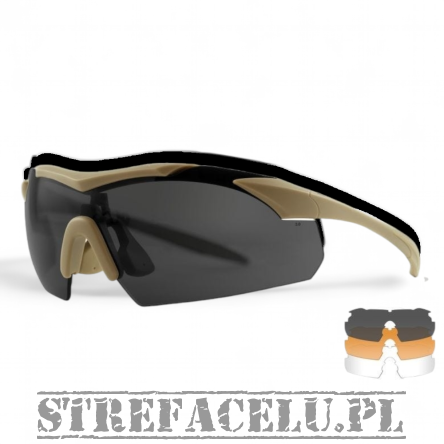 Okulary WileyX Vapor 2.5 Grey / Clear / Light Rust 3512 / Tan Frame