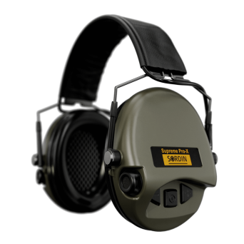 Headphones With Active Noise Canceling, Manufacturer : Sordin (Sweden), Model : Supreme Pro-X Slim, Color : Green