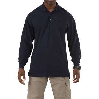 Men's Polo, Manufacturer : 5.11, Model : Professional Long Sleeve Polo, Color : Dark Navy