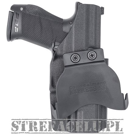 OWB Holster, Compatibility : Walther PDP FS Optics Cut, Manufacturer : Concealment Express, Material : Kydex, For Persons : Left Handed, Color : Black
