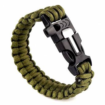 Survival bracelet 3in1 army green