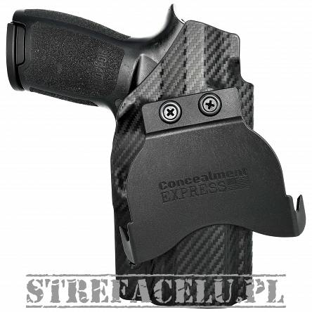 OWB Holster, Compatibility : P320 Compact/Carry, Manufacturer : Concealment Express, Material : Kydex, For Persons : Left Handed, Finish : Carbon
