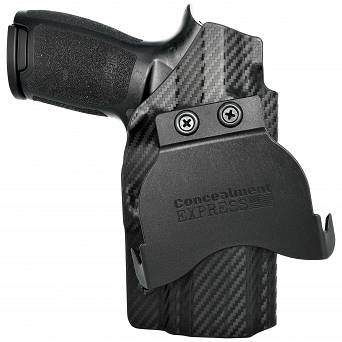 OWB Holster, Compatibility : P320 Compact/Carry, Manufacturer : Concealment Express, Material : Kydex, For Persons : Left Handed, Finish : Carbon