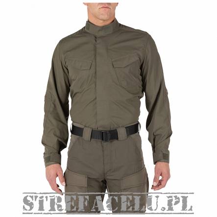 Men's Shirt, Manufacturer : 5.11, Model : Quantum Tdu Long Sleeve Shirt, Color : Ranger Green