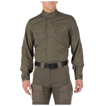 Men's Shirt, Manufacturer : 5.11, Model : Quantum Tdu Long Sleeve Shirt, Color : Ranger Green