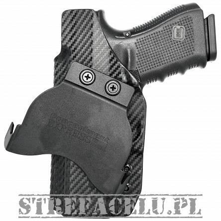 OWB Holster, Compatibility : Glock 17/19/22/23/26/27/31/32/33/34/45, Manufacturer : Concealment Express, Material : Kydex, For Persons : Right Handed, Finish : Carbon
