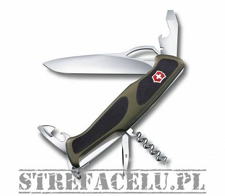 Knife, Manufacturer : Victorinox, Model : RangerGrip 61 130mm, Color : Green-Black
