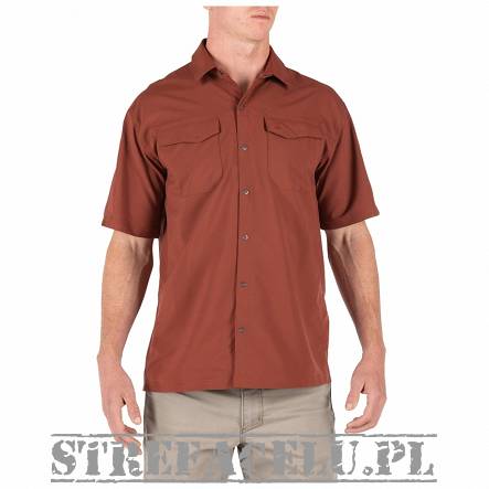 Men's Shirt, Manufacturer : 5.11, Model : Freedom Flex Short Sleeve Shirt, Color : Mahogany