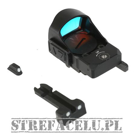 Meprolight MicroRDS Red Dot Micro Sight with Quick Detach Adaptor and Backup Sights for Sig Sauer P226/320