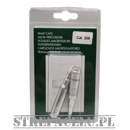 Set Of 2 Snap Caps, Caliber : 7,62x51mm (.308 Winchester), Manufacturer : Stilcrin (Italy), Color : Silver