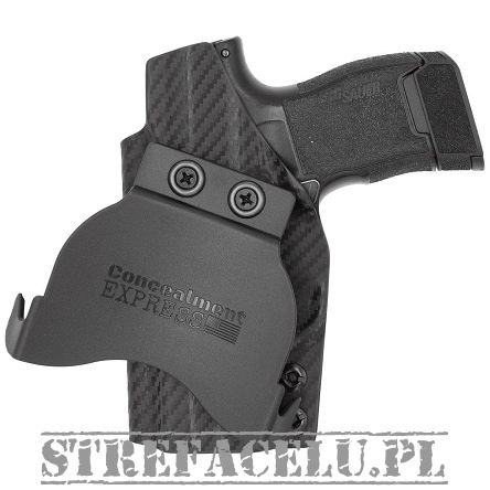 OWB Holster, Compatibility : Sig Sauer P365 OR, Manufacturer : Concealment Express, Material : Kydex, For Persons : Right Handed, Finish : Carbon