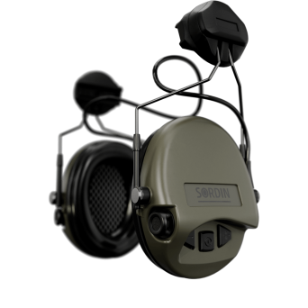 Słuchawki aktywne Sordin Supreme MIL AUX montaż na hełm ARC Rail - Zielone 72308-06-S