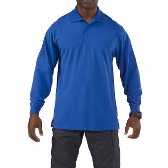 Men's Polo, Manufacturer : 5.11, Model : Professional Long Sleeve Polo, Color : Academy Blue