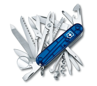 Victorinox SwissChamp pocket knife, 91mm, Celidor, transparent blue