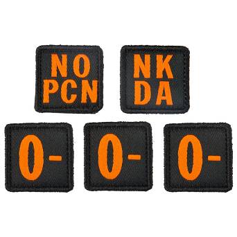 Set of 0- Patches, Manufacturer : 5.11, Model : Blood Type Patch Kit 0 Negative, Color : Multi