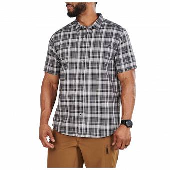 Men's Shirt, Manufacturer : 5.11, Model : Wyatt Short Sleeve Plaid, Color : Volcanic Plaid