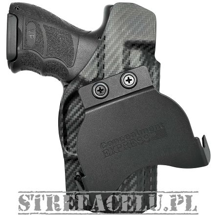 Left external holster for H&K VP9SK OR pistol, LH OWB kydex, color: carbon